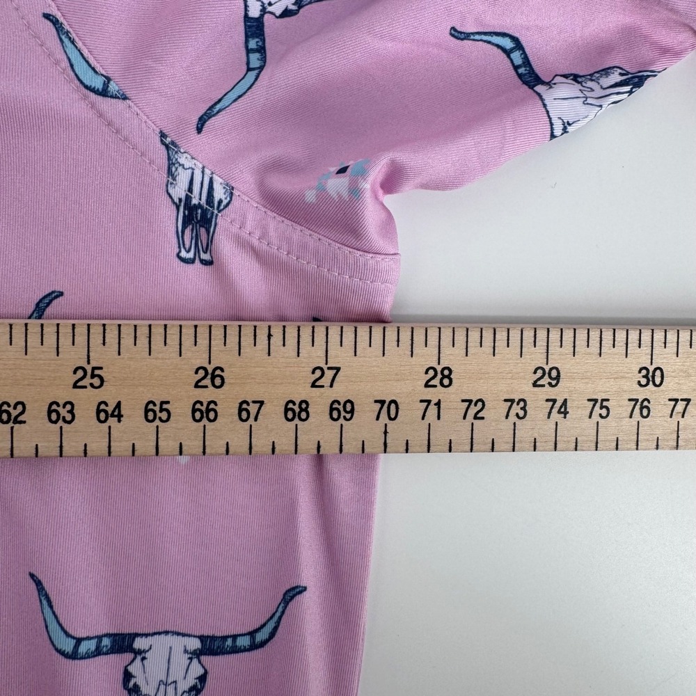 Waggle Highlands Polo Mens 3XL Pink Longhorn Skull Southwestern Golf Shirt NWT - Picture 5 of 11